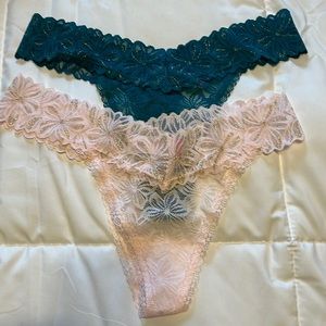 Two pairs of thong panties size medium